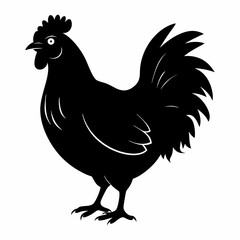 black hen vector silhouette 