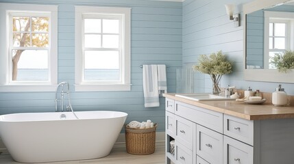 bathroom home interior shiplap