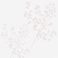 Floral illustration with abstract wild rose flowers in circle, Japandi art