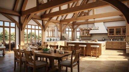 kitchen interior timber frame