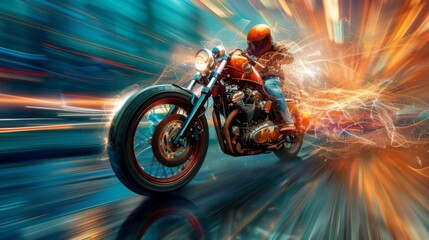 Futuristic Art Deco Vibes: Modern Car in Vibrant Symmetry with High Contrast and Lens Flare