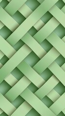 Abstract Green Interlocking Stripes Pattern Wallpaper Design
