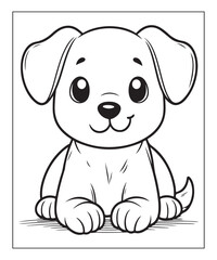 Obraz premium puppy coloring book page for kids ai generative