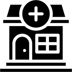 Obraz premium Vector Icon Clinic, Health Clinic, Medical, Hospital, Build