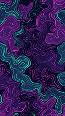 Obraz premium Abstract Neon Blue and Purple Swirling Lines Digital Wallpaper Design