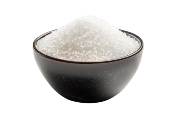 sugar salt in bowl isolated on transparent background