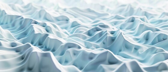 Obraz premium Panoramic close-up, high detail scan of abstract wave pattern material, Generative AI