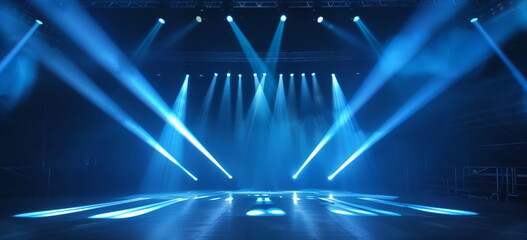 Stage lighting in full illumination mode. light test.
