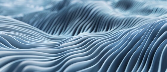 Panoramic close-up, high detail scan of wavy line pattern material, Generative AI 