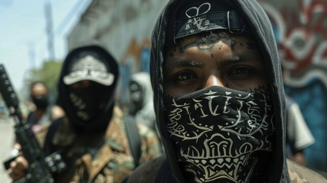 Masked Gang Members with Bandanas.