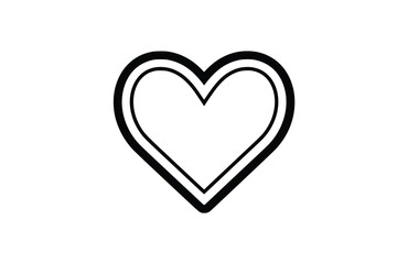 Black heart icon isolated on white background. Beautiful Heart icon.