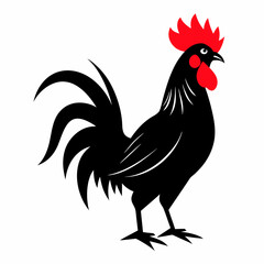 black rooster vector file