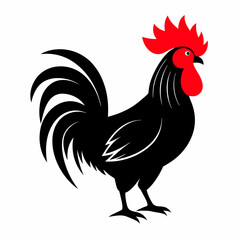 black rooster vector file