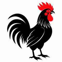 black rooster vector file