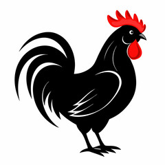 black rooster vector file