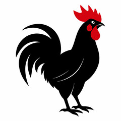 black rooster vector file