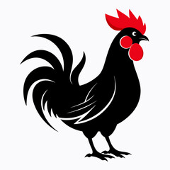black rooster vector file