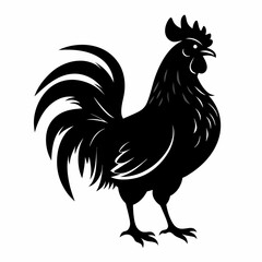 black rooster vector file