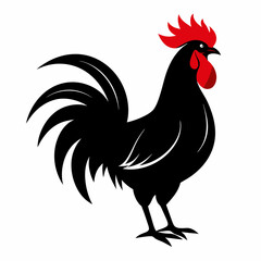 black rooster vector file
