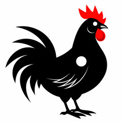 black rooster vector file