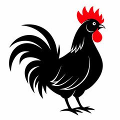 black rooster vector file