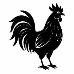 black rooster vector file