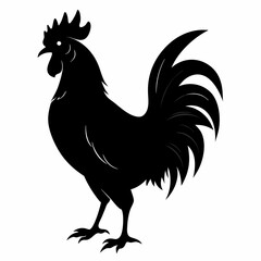 black rooster vector file