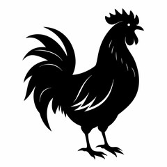 black rooster vector file