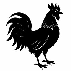 black rooster vector file