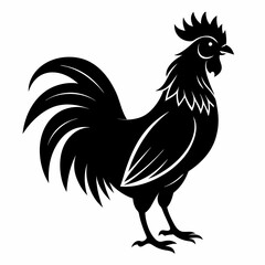 black rooster vector file