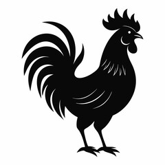 black rooster vector file
