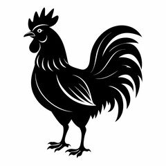 black rooster vector file