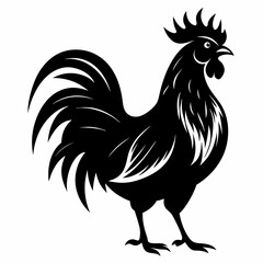 black rooster vector file