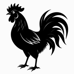 black rooster vector file