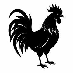 black rooster vector file
