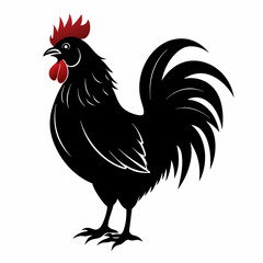 black rooster vector file