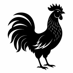 black rooster vector file