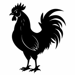 black rooster vector file