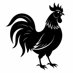 black rooster vector file