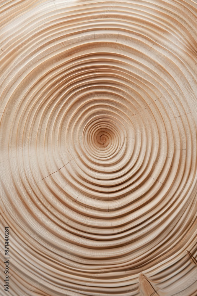 Poster the image is a close up of a wooden circle with a spiral pattern
