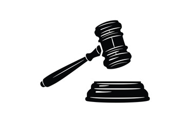 Black gavel icon isolated on white background. Beautiful Gavel icon.