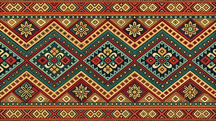 Seamless pattern. Ethnic background on the theme of Scythian and Turkic art, vector design.