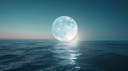 moon and sea