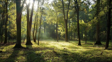 Fototapeta premium Sunlit Forest Clearing