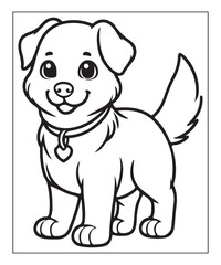 puppy coloring book page for kids ai generative