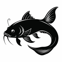 black Catfish vector silhouette