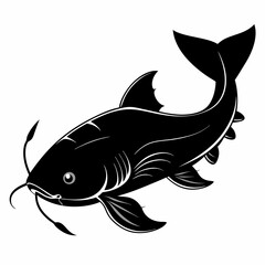 black Catfish vector silhouette