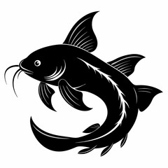 black Catfish vector silhouette