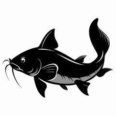 black Catfish vector silhouette