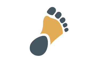 Colorful footprint Glyph icon isolated on white background.